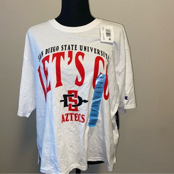 Champion White and Red San Diego State Tee Women’s Large - Picture 1 of 8